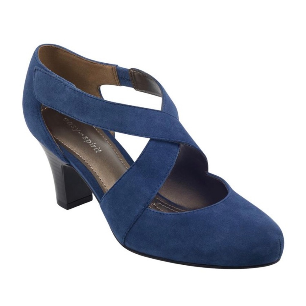 NEW Easy Spirit Blue Suede Rovana Heels Size 7